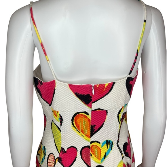 David Meister Colorful Heart Print Sheath Dress 10 - Picture 6 of 7